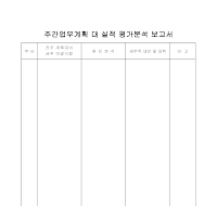 주간업무계획분석보고서 주간업무계획분석보고서